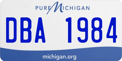 MI license plate DBA1984