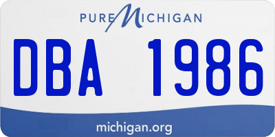 MI license plate DBA1986