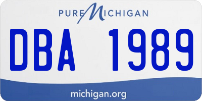 MI license plate DBA1989
