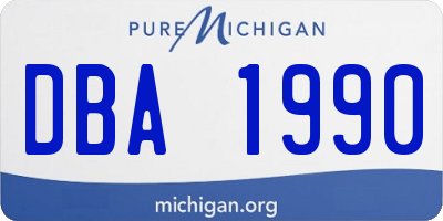 MI license plate DBA1990