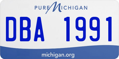 MI license plate DBA1991