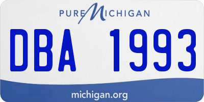 MI license plate DBA1993