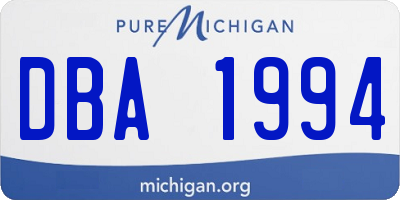 MI license plate DBA1994