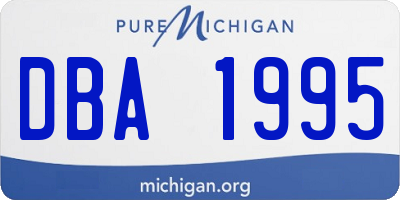 MI license plate DBA1995