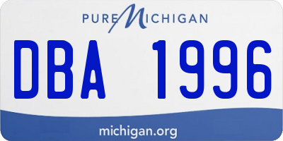 MI license plate DBA1996
