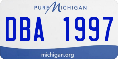 MI license plate DBA1997