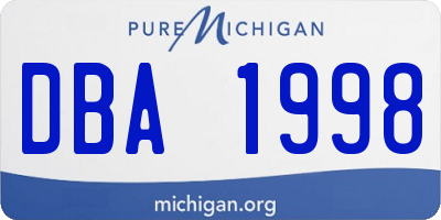 MI license plate DBA1998