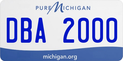 MI license plate DBA2000