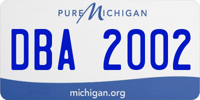 MI license plate DBA2002
