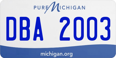 MI license plate DBA2003