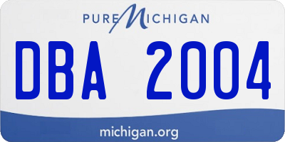 MI license plate DBA2004