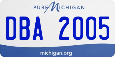 MI license plate DBA2005