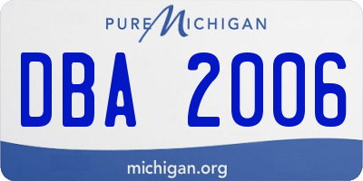 MI license plate DBA2006
