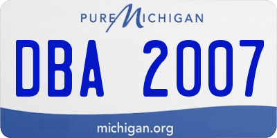 MI license plate DBA2007
