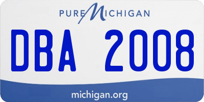 MI license plate DBA2008