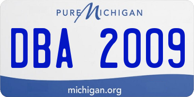 MI license plate DBA2009