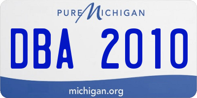 MI license plate DBA2010