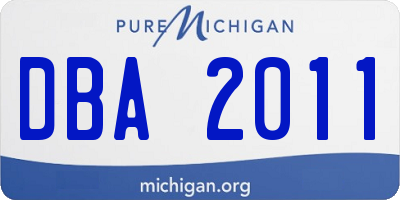 MI license plate DBA2011