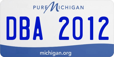 MI license plate DBA2012