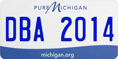 MI license plate DBA2014