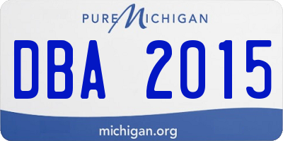 MI license plate DBA2015
