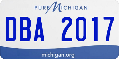 MI license plate DBA2017