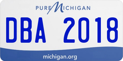MI license plate DBA2018