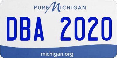 MI license plate DBA2020
