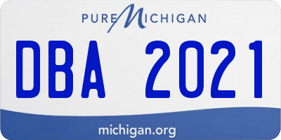 MI license plate DBA2021