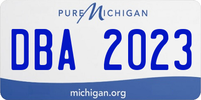 MI license plate DBA2023