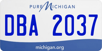 MI license plate DBA2037