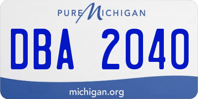 MI license plate DBA2040