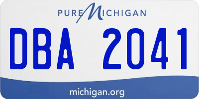MI license plate DBA2041