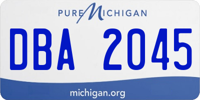 MI license plate DBA2045