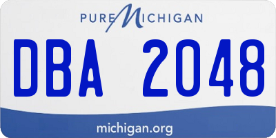 MI license plate DBA2048