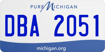 MI license plate DBA2051