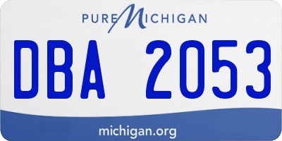 MI license plate DBA2053