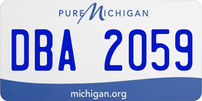 MI license plate DBA2059