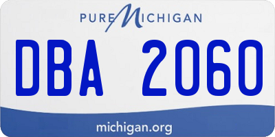 MI license plate DBA2060