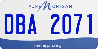 MI license plate DBA2071