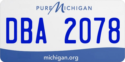 MI license plate DBA2078