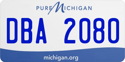 MI license plate DBA2080