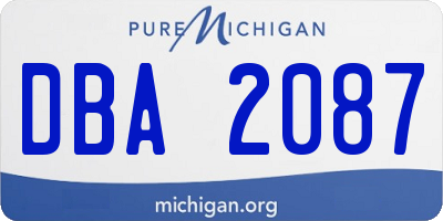 MI license plate DBA2087