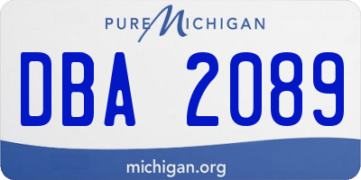 MI license plate DBA2089