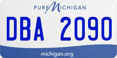 MI license plate DBA2090