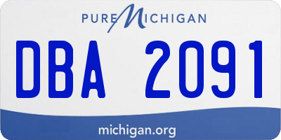 MI license plate DBA2091