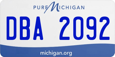 MI license plate DBA2092
