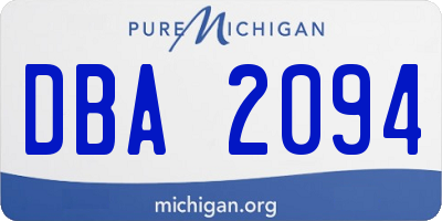 MI license plate DBA2094