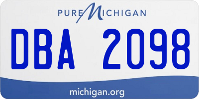 MI license plate DBA2098