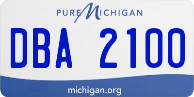 MI license plate DBA2100